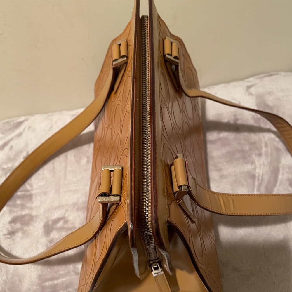 Authentic S.Ferragamo Vintage 1990Camel logo Milan Italy bag - Picture 5 of 14